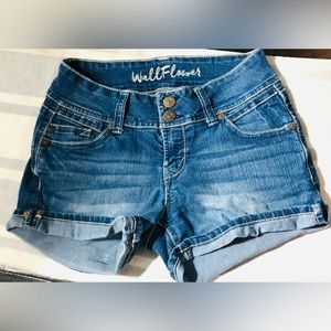 WallFlower Sassy Denim Shorts High-Rise Insta Soft Juniors (S)